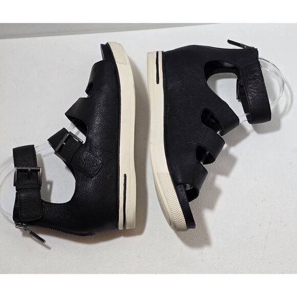 Eileen Fisher Gladiator Sandals Shoes 7.5 Strappy Leather Black $225 - Picture 6 of 10